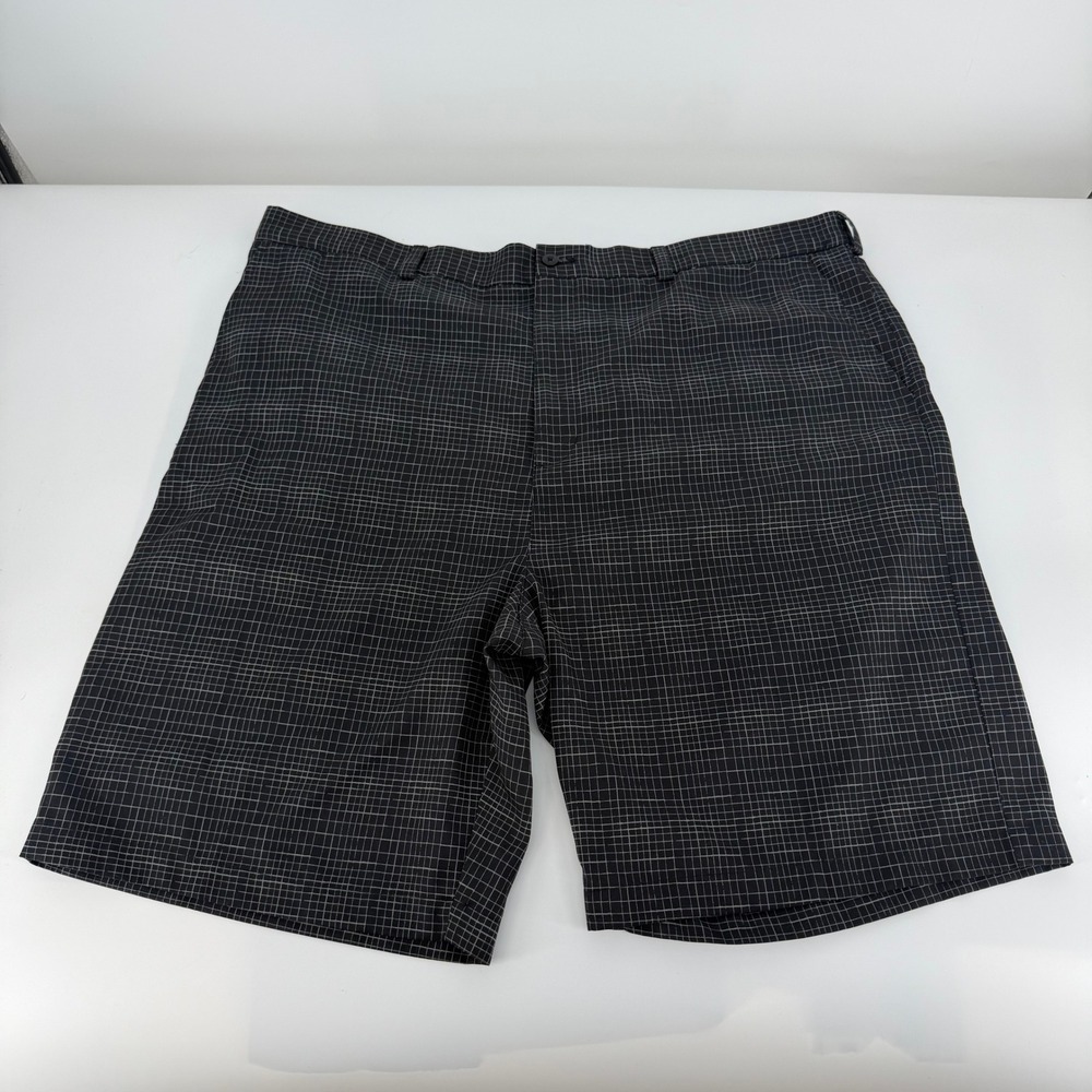 Grand Slam Golf Shorts Mens 44 Black Grid Performance Athletic Golfcore Sporty
